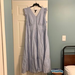 Lane Bryant flutter sleeve blue dress